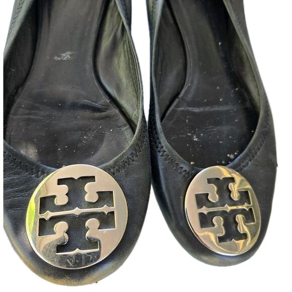 Tory burch Minnie Travel Ballet‎ Flat Black Size 8.5Womens Classic - Picture 2 of 7